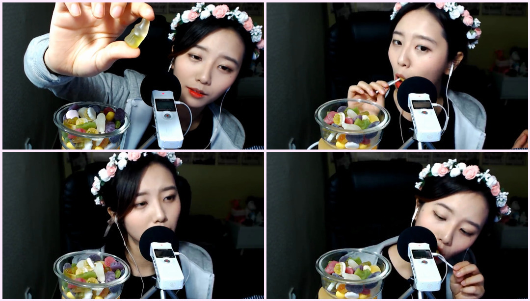 [ASMR] 吃果冻和糖果♡果冻，糖果 ASMR / 果冻，糖果吃声音 / Honey Honey Seonah / 噪音消除版 国外热门 ASMR视频