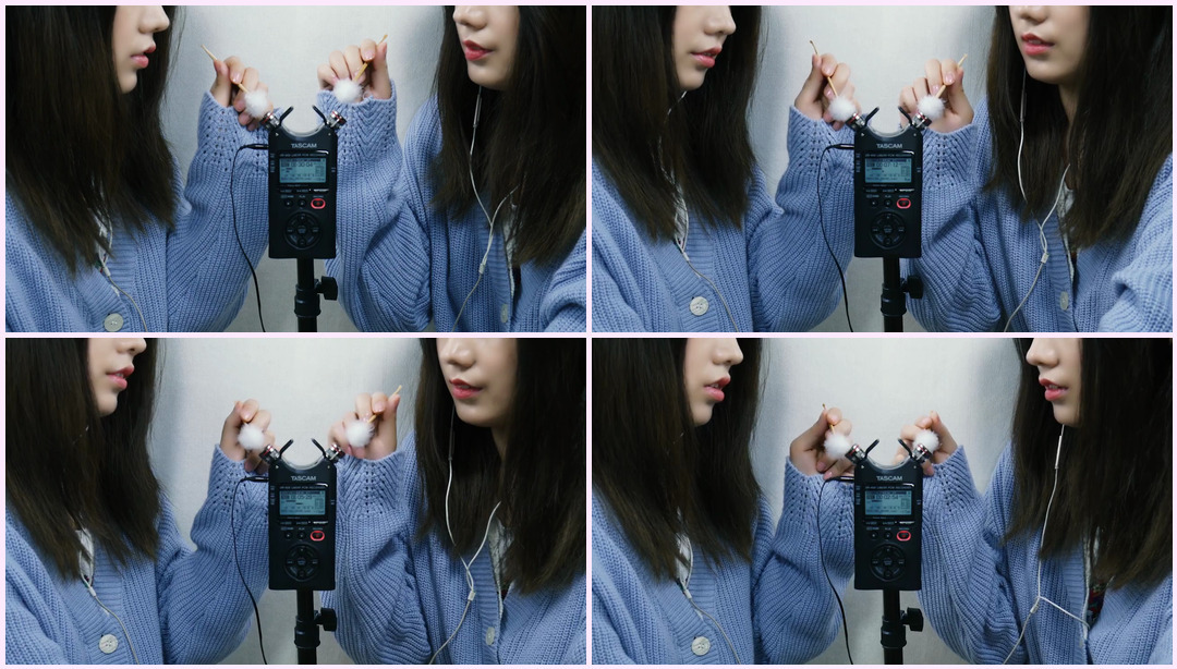 ASMR 1 小时双蓬松耳朵清洁,带来强烈刺痛 |粗糙 |双耳|没有挡风玻璃(不说话) 双胞胎Asmr ASMR视频