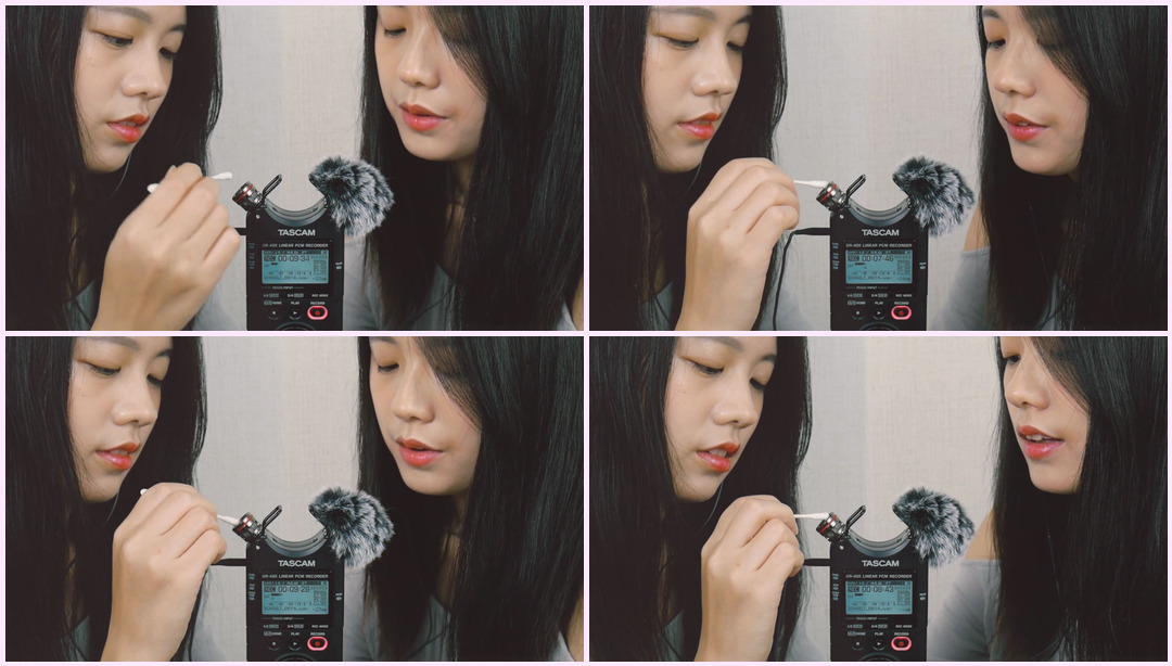 ASMR 耳朵清洁和吹耳|棉花互换| Fluffy Windscreen|Twin ASMR|Mic Scratching(No Talking) 双胞胎Asmr ASMR视频