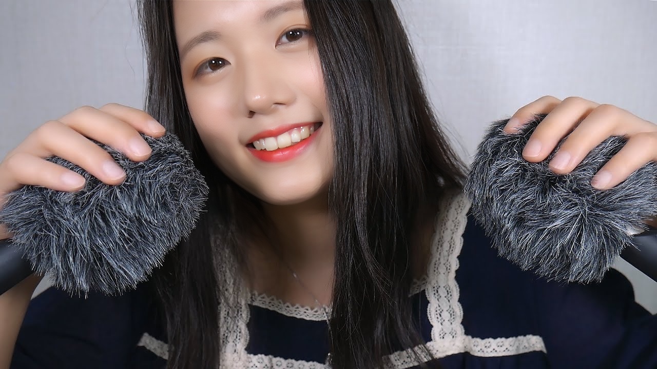 ASMR 蓬松麦克风触摸和耳语 |韩语对话 |迈克动人的喋喋不休（sksk，tktk，Blowing...）