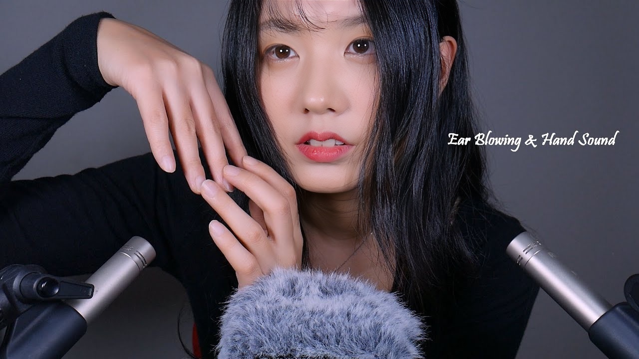 ASMR 吹耳和干手声音 |平移声音 |呼吸声,敲钉子(不说话)-
